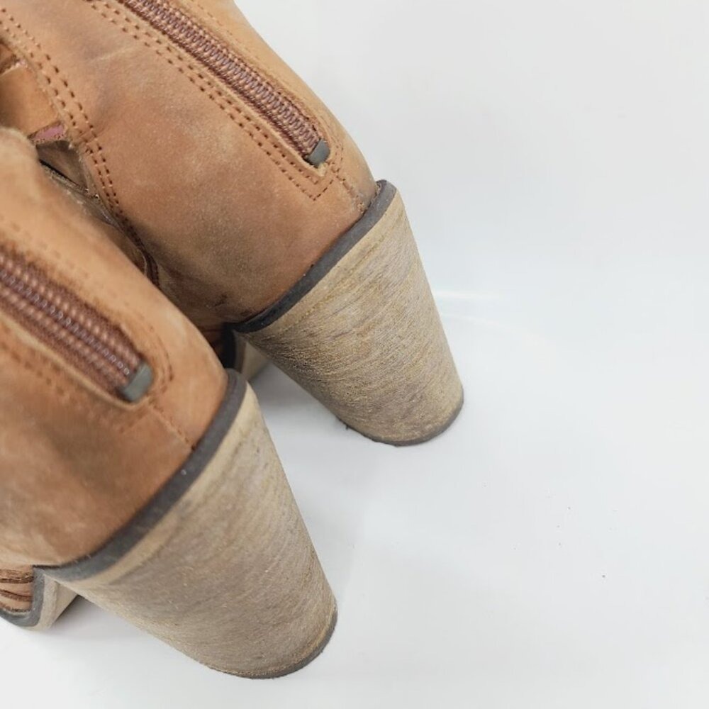Free People Brown Leather Strappy Ankle Boots Womens Size‎ 7 - Picture 4 of 7